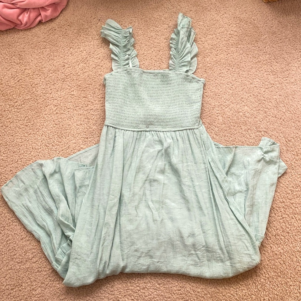 Magnolia Boutique Women’s Large Green Sleeveless Tiered Maxi Dress